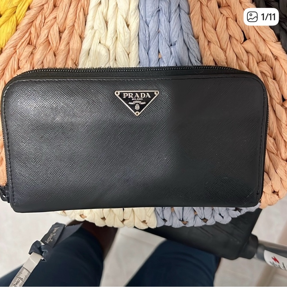 PRADA Authentic Black Saffino Wallet